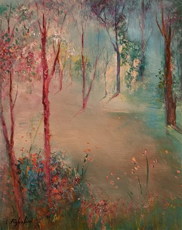 FIGLIUOLINI ERMANNO vercelli (No) 1909 Nel silenzio Olio su tela 50,00x40,00...