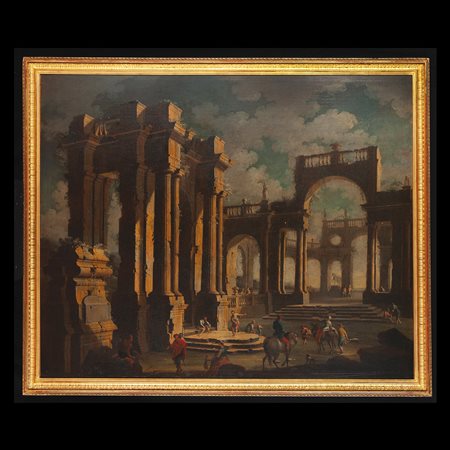 Leonardo Coccorante (Napoli, 1680-1750), Paesaggio con rovine