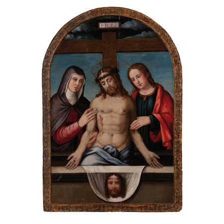 Francesco Francia, ambito di (Bologna, 1460 ca. - Bologna, 1517), Pietà con Vergine e San Giovanni