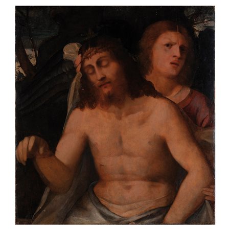 Jacopo Palma il Vecchio (Serina 1480 - Venezia 1528), Pietà con un angelo
