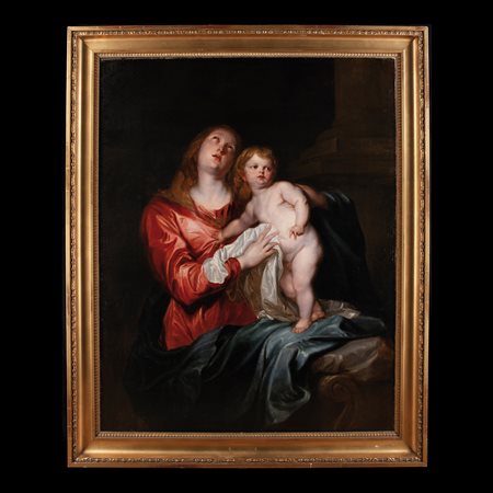 Anthony van Dyck (Anversa, 1599 - Londra, 1641), copia di, Madonna con Bambino