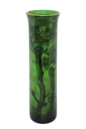 Vaso in opalina di forma cilindrica, 20° secolo