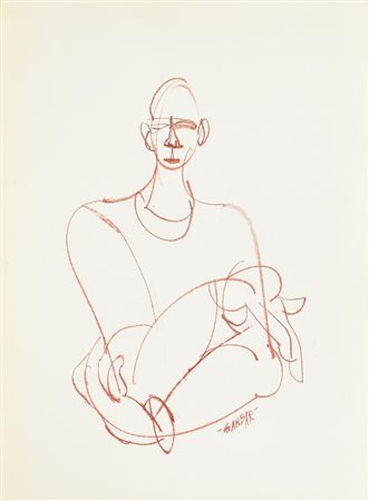 GIANBAR (Gianni Baretta) BRACCIA CONSERTE carboncino su cartoncino, cm 48x35...