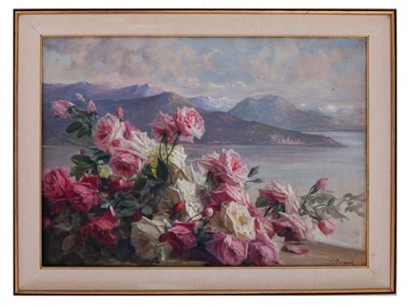 Licinio Barzanti Forli 1857 - Como 1944 Roseto sul lago di Como