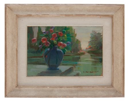 Oscar Sogaro Dolo 1888 - Venezia 1967 Vaso di fiori 