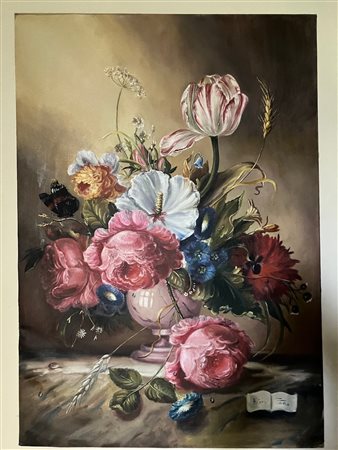 Elena Zene, Natura morta con vaso rosa 