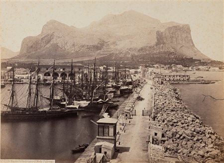 Edmondo Behles - Giorgio Sommer (1834-1914, 1841-1921)  - Monte Pellegrino e il Molo, Palermo, 1860s