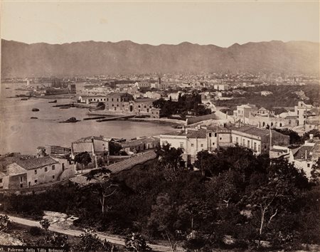 Robert Rive (attribuito a) (1817-1868)  - Palermo dalla Villa Belmonte, 1860s