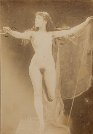 Gaudenzio Marconi (attribuito a) (1841-1885)  - Senza titolo (Nudo di giovane donna con arto amputato), 1870s