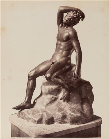 Giorgio Sommer (attribuito a) (1834-1914)  - Napoli, statua del fauno ; Mosaico della battaglia di Isso, 1870s