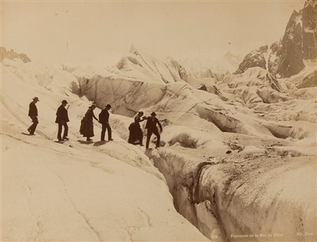 Etienne Neurdein (1832-1918)  - Traversée de la Mer de Glace, 1870s