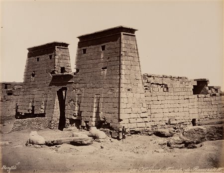 Félix Bonfils (1831-1885)  - Karnak, temple de Ramesses IV ; Karnak, dromos, 1880s