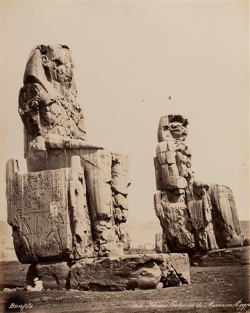 Félix Bonfils (1831-1885)  - Thébes, Colosses de Memnon, Egypte ; Thebes, Egypte, 1880s 