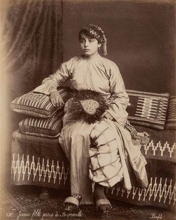 Félix Bonfils (1831-1885)  - Jeune fille jeiuve à Beyrouth, 1880s