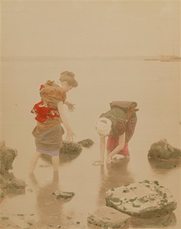 Kazumasa Ogawa (attribuito a) (1860-1929)  - Senza titolo (Fishermaidens), 1890s