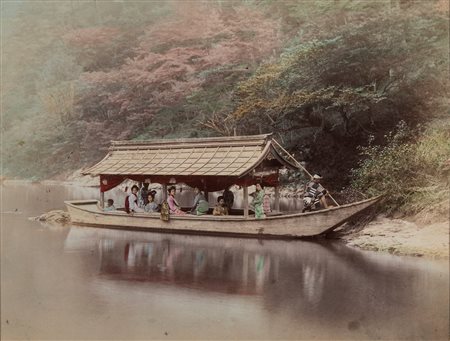 Kôzaburô Tamamura (attribuito a) (1856-1923)  - Senza titolo (House-boat), 1890s