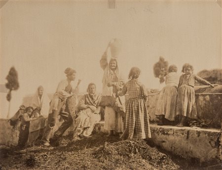 Baron Wilhelm von Gloeden (attribuito a) (1856-1931)  - Senza titolo (Taormina, scena di genere), 1890s