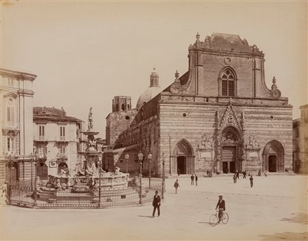 Giacomo Brogi (1822-1881)  - Messina, la cattedrale colla Fontana del Montorsoli, 1900s