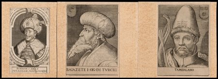 Aliprando Caprioli (fl.1574-1599) / Johann Alexander Böner (c. 1647-1720) da Jacob Loots: LOTTI DI TRE RITRATTI  