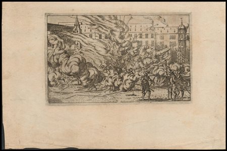 Anonimo incisore del '600: SCENA DI BATTAGLIA