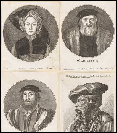 Wenceslaus Hollar (1607-1677): QUATTRO RITRATTI DA HANS HOLBEIN IL GIOVANE