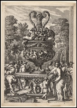 Jean Le Pautre (1618- 1682): VASO MONUMENTALE DECORATO CON DIVINITÀ MARINE