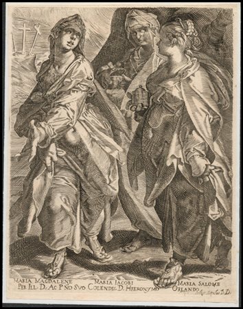Anonimo incisore del XVII secolo da Bartholomeus Spranger (1546-1611): TRE MARIE