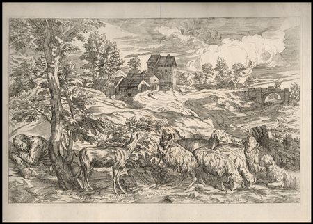 Valentin Lefebre (1637-1677) da Tiziano: PAESAGGIO CON PECORE