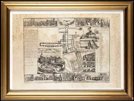 Arnold van Westerhout (1651-1725): NUOVA ET ESATTA PIANTA DEL CONCLAVE CON LE FUNTIONI CHE SI FANNO PER LA
MORTE DEL PONTEFICE E PER L'ELEZIONE DEL NUOVO FATTO NELLA SEDE VACANTE
DI PAPA CLEMENTE XII