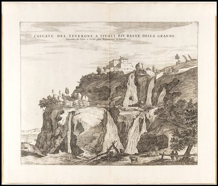 Pierre Mortier (1661-1711): CASCATAE DEL TEVERONE A TIVOLI PIÙ BASSA DELLA GRANDE, 1704