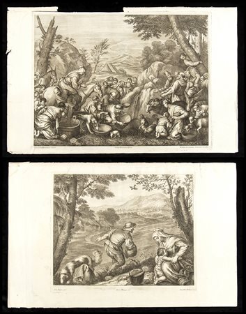Fra Antonio Lorenzini (1665-1740): LOTTO DI 2 TAVOLE DALLA SERIE DI PALAZZO GRANDUCALE IN FIRENZE