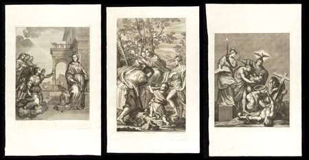 Fra Antonio Lorenzini (1665-1740): LOTTO DI 3 TAVOLE DALLA SERIE DI PALAZZO GRANDUCALE IN FIRENZE