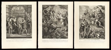 Jean Marc Nattier (1685-1766) da Rubens: LA GALLERIE DU PALAIS DU LUXEMBOURG -- LOTTO DI TRE TAVOLE 
