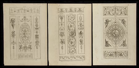 Michelangelo Pergolesi (1760 (fl.)-1801): LOTTO DI TRE FOGLI ORANAMENTALI, 1778