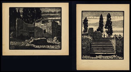 Giorgio Pianigiani (1899 - 1975): CIPRESSI AL PALATINO - SAN BONAVENTURA AL PALATINO, ROMA