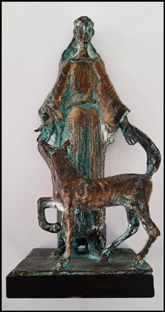 MACRI' GIUSEPPE Roccella Jonica (RC) 1913 - Roma 1991 "San Francesco e il lupo"