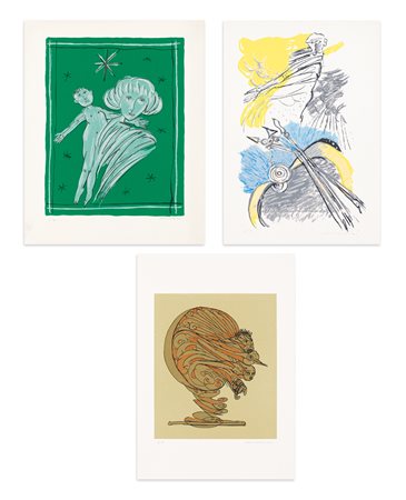 REMO BRINDISI (1918-1996) - Lotto unico di 3 litografie