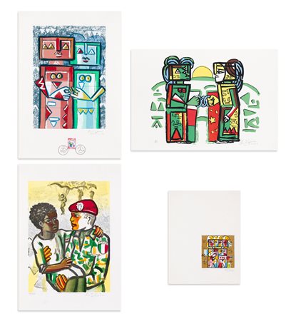 IBRAHIM KODRA (1918-2006) - Lotto unico di 4 litografie: