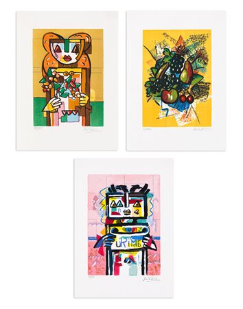 IBRAHIM KODRA (1918-2006) - Lotto unico di 3 litografie