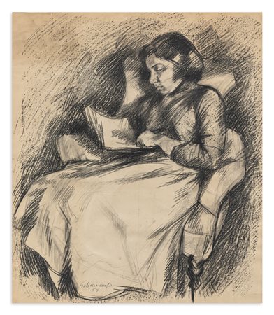 PAOLO SCHIAVOCAMPO (1924) - La lettrice, 1955