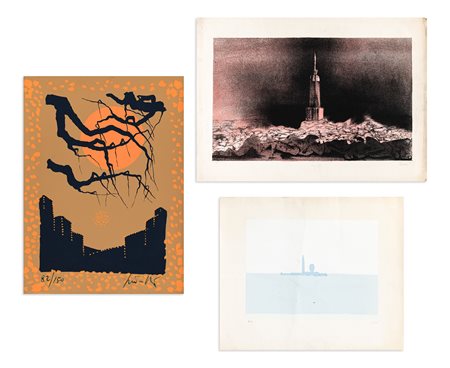 AUTORI VARI (PEVERELLI, ORELLANA E GUIDI) - Lotto unico di 3 opere grafiche