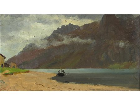 Silvio Poma (Trescore Balneario 1841-Turate 1932) Paesaggio Olio su...