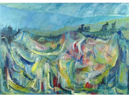 Vincenzo Zoccola Zambrano (San Giorgio a Cremano1938) Paesaggio Olio su tela...