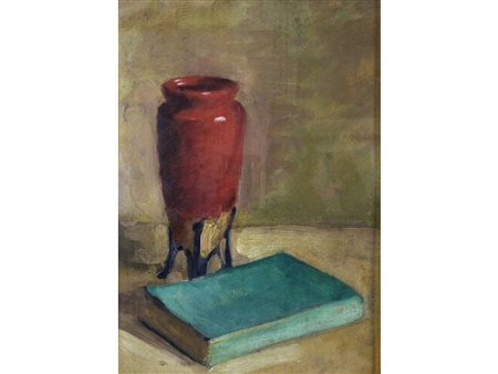 Anonimo (inizio XX secolo) Natura morta Olio su cartoncino Misura 33x23.5 cm