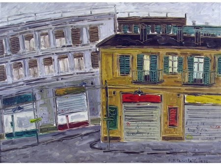 R. P. Cusatelli (XX secolo) Vecchia Milano Olio su tela Firmato e datato 1974...