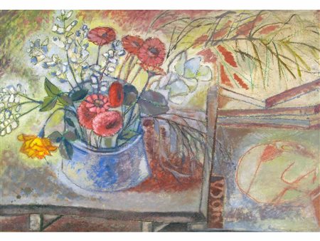 Martelli (XX secolo) Natura morta Tecnica mista su compensato Firmato Misure...