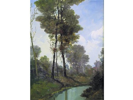 Mariano Moreno (Seregno 1955) Paesaggio Olio su tela Firmato Misure 40x30 cm