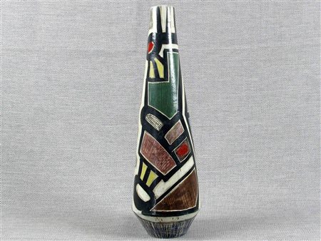 Vaso in ceramica del XX secolo Siglato P. M. Alto 48 cm