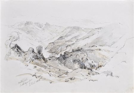 Karl Vinzenz Moser Passo di Pampeago e Val D’Ega, 1857;Matita acquerellata,...