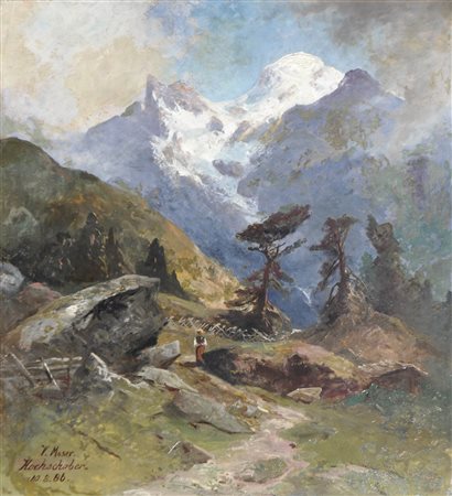 Karl Vinzenz Moser (Bozen/Bolzano 1818 -1882) Hochschober negli Alti Tauri,...